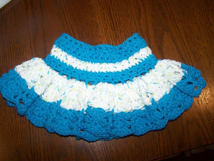 Crochet baby  girls frilly skirt