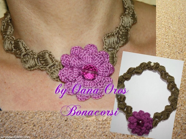 Crochet Dahlia necklace