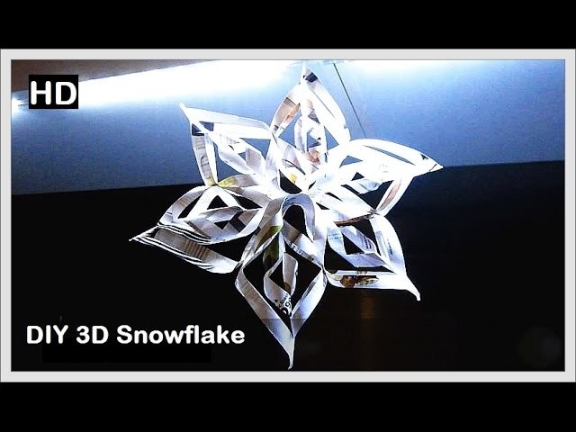 ᴴᴰ 3D Paper Snowflake Tutorial ~ Magazine. Recycled Paper ~ in 10 simple steps! (How-to. DIY)