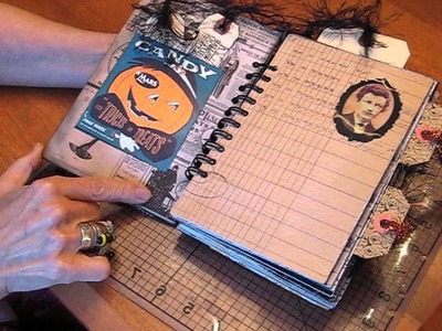 Halloween Scrapbook Journal with 31 bits and pieces