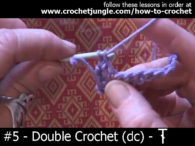 How to do a double crochet stitch (dc) - tutorial #5 LEFT HANDED