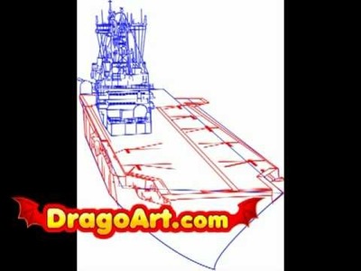 How to draw an aircraft carrier, step by step