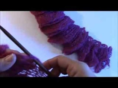How to knit Ruffle Scarf with Red Heart Boutique Rigoletto yarn