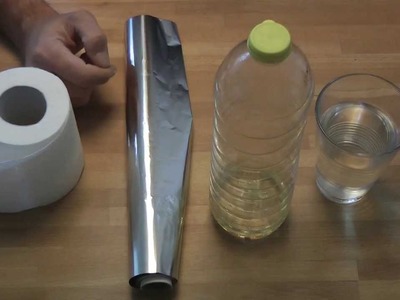 How to make an oil lamp using toilet paper and tinfoil - survivalist oil lamp - DIY