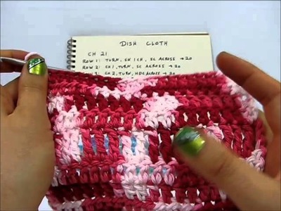 Learn to Crochet - How to make a simple dish cloth