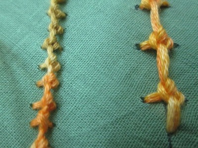 Palestrina knot stitch in Tamil - hand embroidery stitches