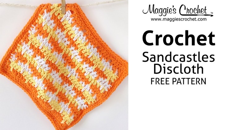 Sandcastles Dishcloth Free Crochet Pattern - Right Handed