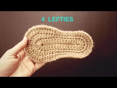WATCH How To Crochet Espadrille Soles - part 1 of 2  (4 Lefties)