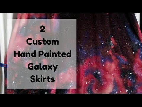 2 Custom Hand Painted Galaxy Skirts in Misses and Plus Size!