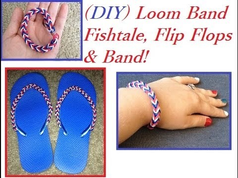 4th of July Fishtail Loom Flip Flops (DIY)
