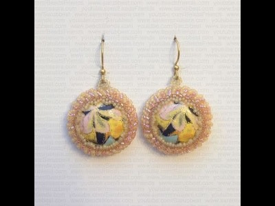 BeadsFriends: Beaded bezel earrings - My Plastic Cabochon Earrings | Beaded Jewelry