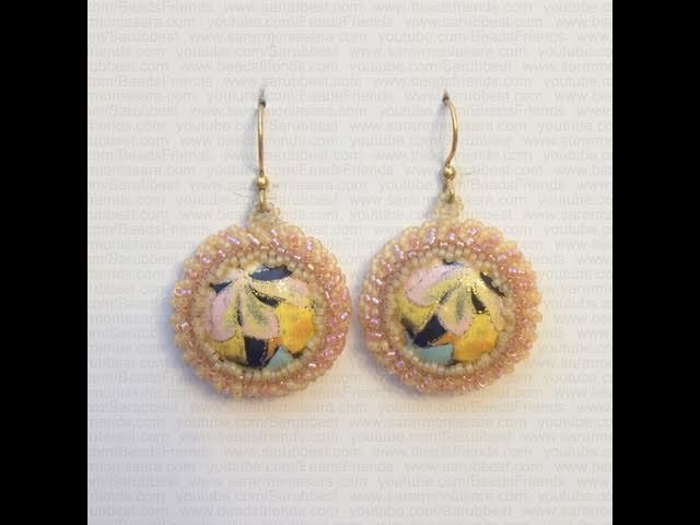 BeadsFriends: Beaded bezel earrings - My Plastic Cabochon Earrings | Beaded Jewelry