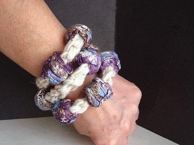 Crochet a  papier mache bead bracelet.