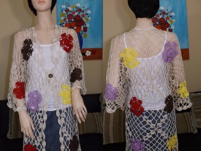 Crochet Summer Cardigan With Granny Squares