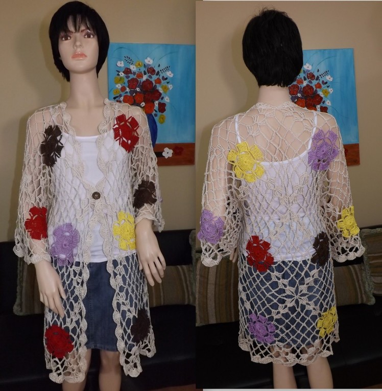 Crochet Summer Cardigan With Granny Squares