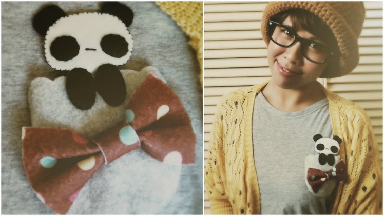 DIY Fashion: Felt Peeking Panda Pocket Tutorial (Upcycle Old Shirts)