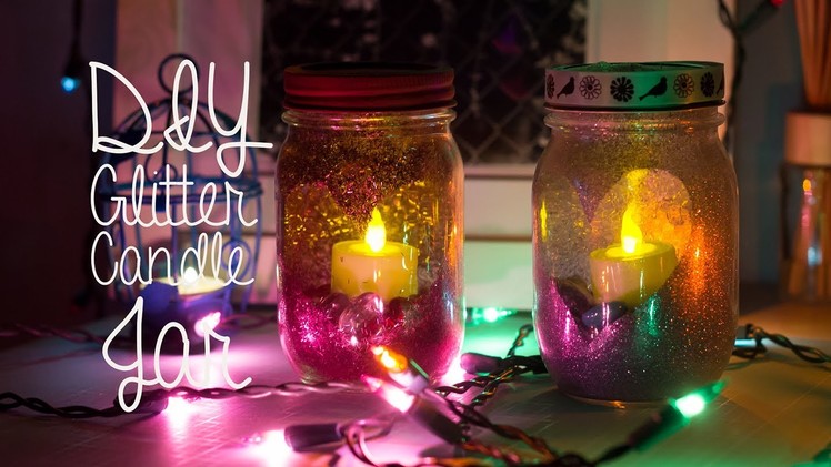 DIY Glitter Candle Mason Jar (Room Decor)