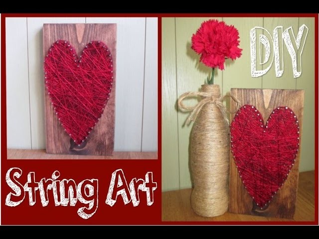 DIY Heart String Art - Valentines Day. Tutorial. Wall Decor