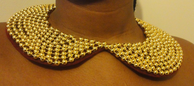DIY Peter Pan Collar Necklace. Pearl Beaded Collar Necklace