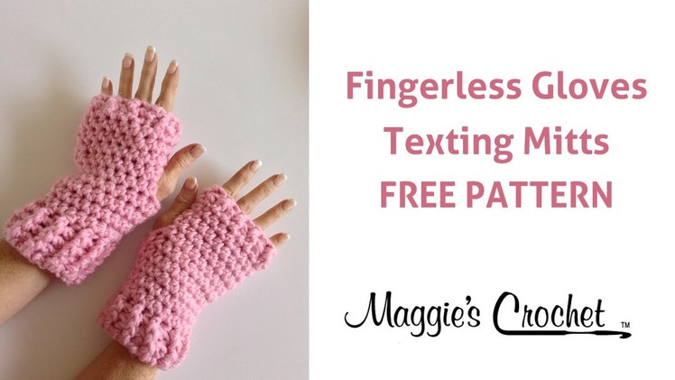 Fingerless Gloves Texting Mitts Free Crochet Pattern - Right Handed
