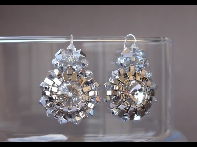 Half Tila Earrings Pendant Tutorial - Silver Sun Earrings by Sidonia's handmade jewelry