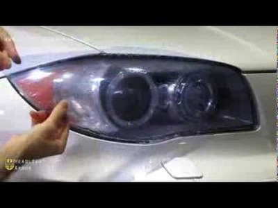 HID Blue Headlight Protection Tint Film Kit DIY - BMW 135i Headlight Armor