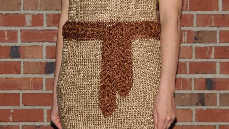 How to crochet a belt to a women's dress