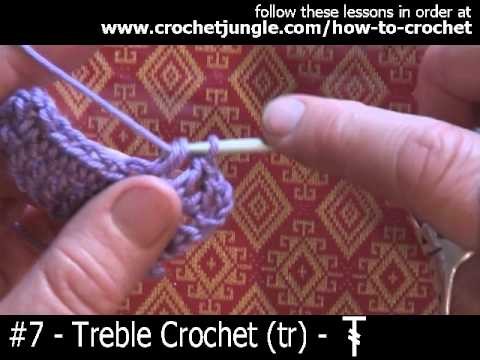 How to do a treble crochet stitch (tr) - tutorial #7