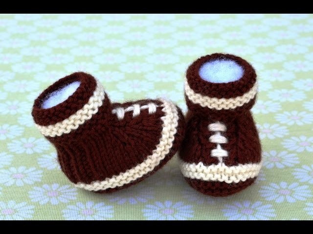 How to Knit Football Baby Booties Part 1