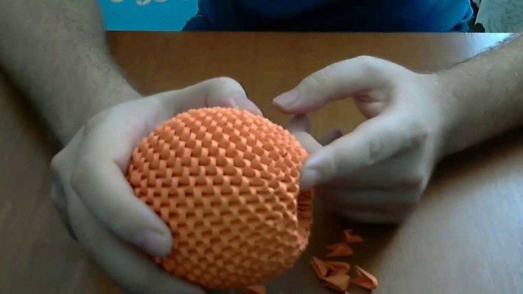 How to make 3d origami orange  fruit