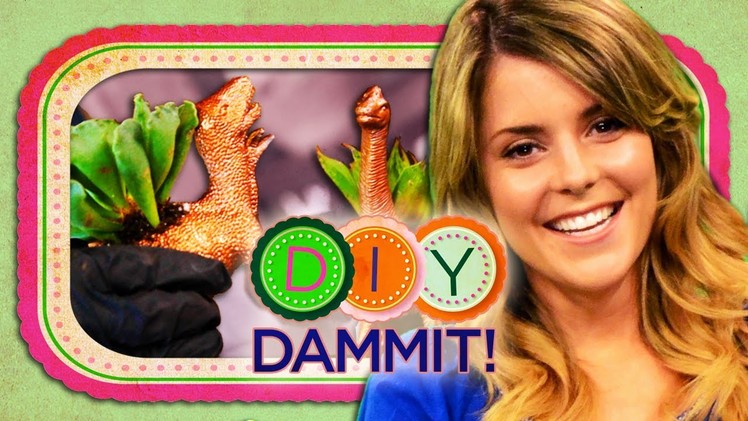 HOW-TO Make a DINOSAUR PLANTER f. GRACE HELBIG - DIY DAMMIT!