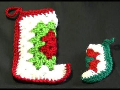 Mini Christmas Stocking Crochet Tutorial - Larger Size
