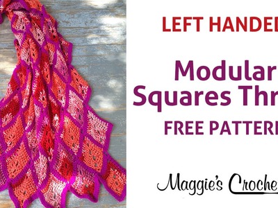 Modular Squares Throw Free Crochet Pattern - Left Handed