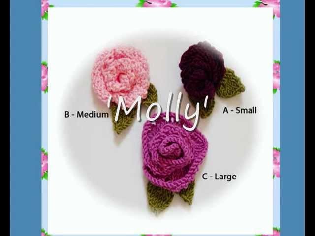 Molly Rose Flower Corsages Three DK Yarn Knitting Patterns