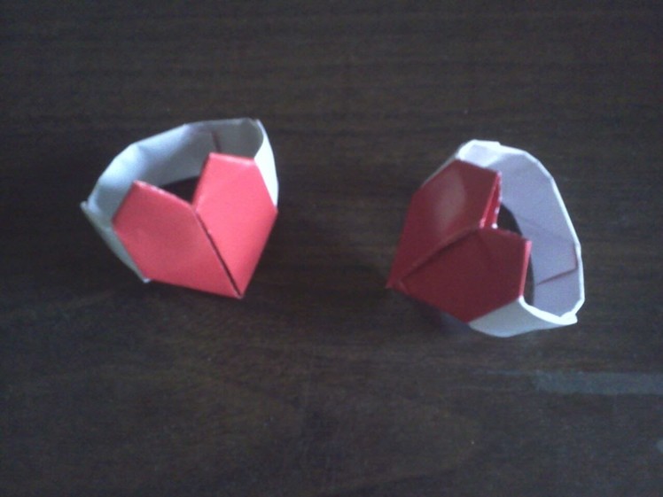 Origami heart ring- Anillo de corazon de papel
