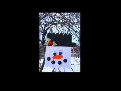 Popsicle Stick Snowman - DIY Christmas Decoration