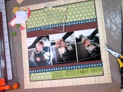 Scrapbooking Layout From Start to Finish - Process Video.Tutorial