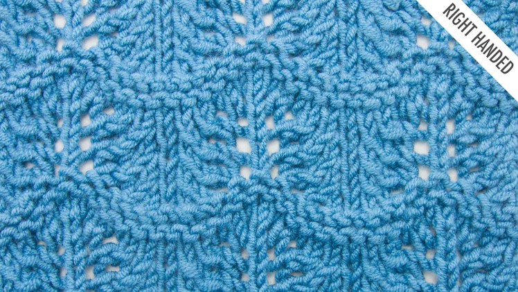 The Crest of the Wave Lace Stitch :: Knitting Stitch #527 :: Right Handed