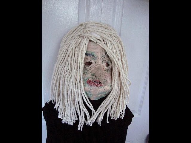 150 YR OLD DECREPIT OLD WITCH, MASK, costumes, halloween, disguise, papier mache, diy