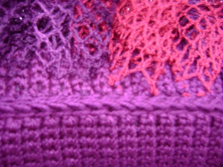 Crochet - Afghan or Tunisian Crochet - Complete Edge of Ruffle Added to Panel