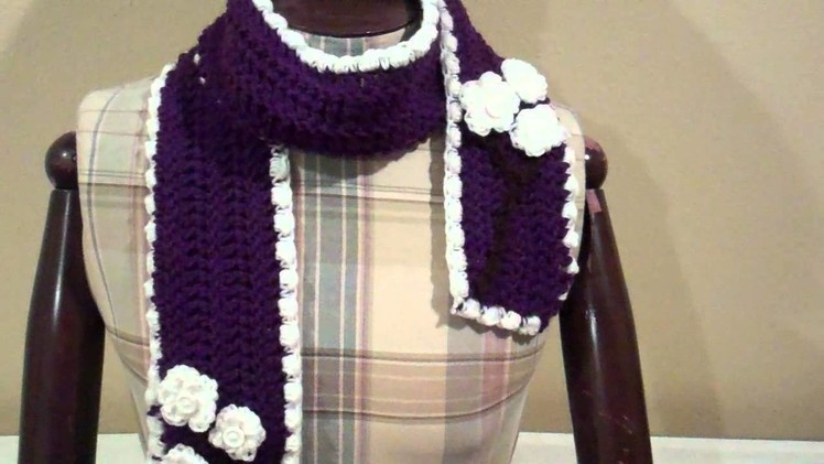 Crochet Cherry Blossom Beanie and Scarf "Fresh Off The Hook"