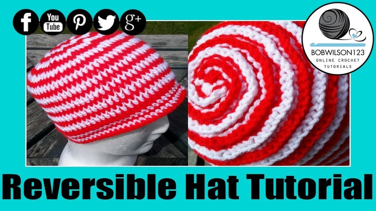 Crochet Reversible Ribbed Spiral Unisex Hat Tutorial