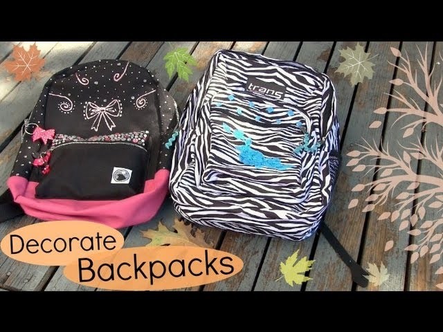 Decorate Backpacks. Bookbags. Back to School DIY