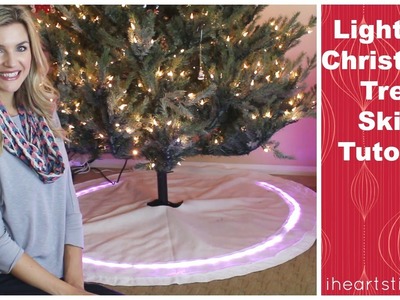 DIY Christmas Tree Skirt Tutorial with Lights!