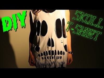 DIY Halloween Skull T-Shirt - Last Minute Costume!