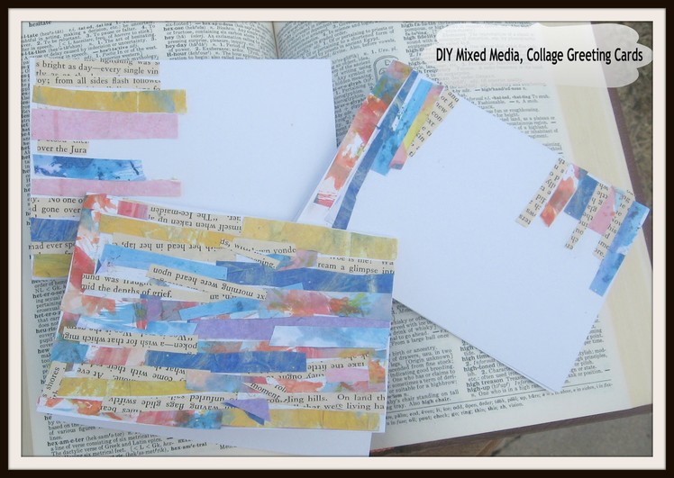 DIY Mixed Media Art Collage Greeting Cards. Mixed Media Collage Card Tutorial