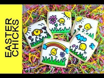 EASTER CHICKS COOKIES TUTORIAL, DECORATING WITH ROYAL ICING