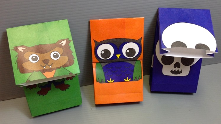 Halloween Origami Bags - Werewolf, Owl, Skull