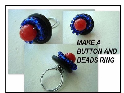 How to make a buttons and beads wire ring.