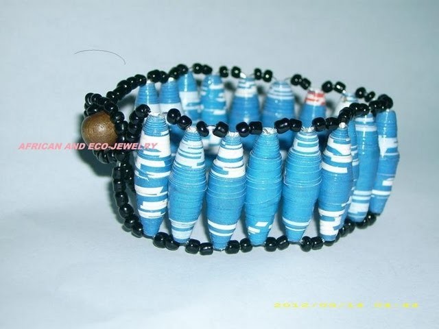 How to make Ladder stitch bracelet using paper beads